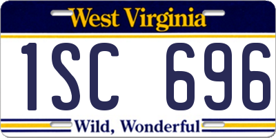 WV license plate 1SC696