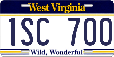 WV license plate 1SC700