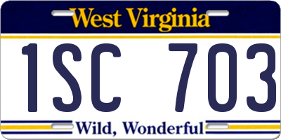 WV license plate 1SC703