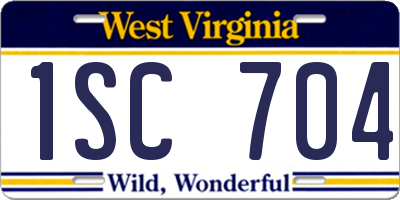 WV license plate 1SC704