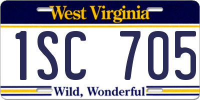 WV license plate 1SC705