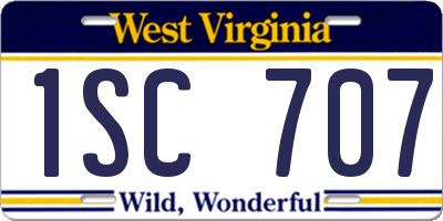 WV license plate 1SC707