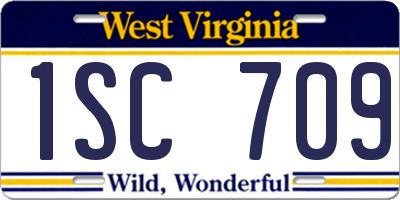 WV license plate 1SC709