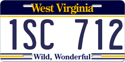 WV license plate 1SC712
