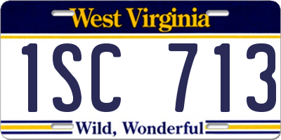 WV license plate 1SC713