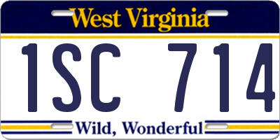 WV license plate 1SC714