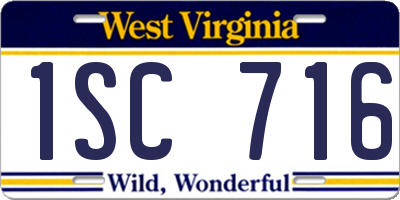 WV license plate 1SC716