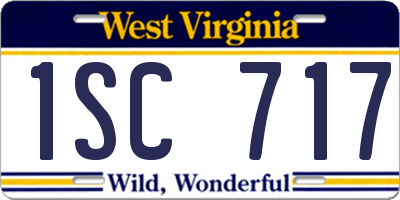 WV license plate 1SC717