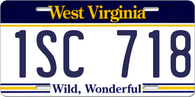 WV license plate 1SC718