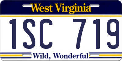 WV license plate 1SC719