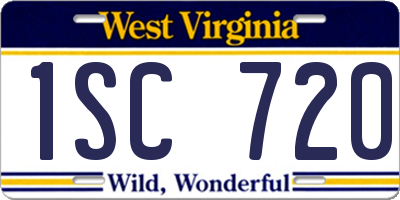 WV license plate 1SC720