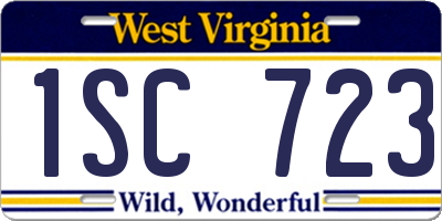 WV license plate 1SC723