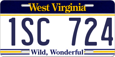 WV license plate 1SC724