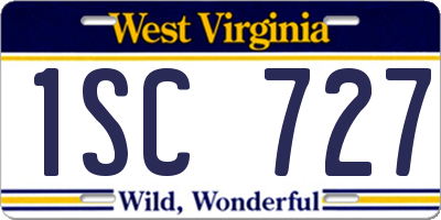 WV license plate 1SC727