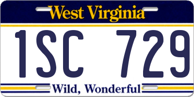 WV license plate 1SC729