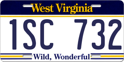 WV license plate 1SC732