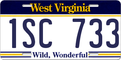 WV license plate 1SC733