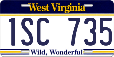 WV license plate 1SC735