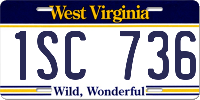 WV license plate 1SC736