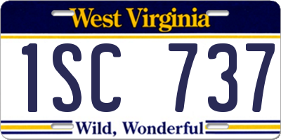 WV license plate 1SC737
