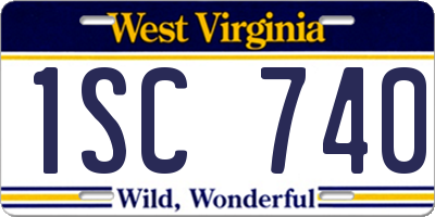 WV license plate 1SC740