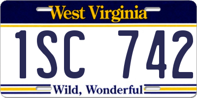 WV license plate 1SC742