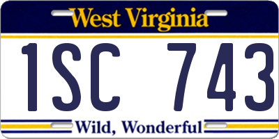 WV license plate 1SC743