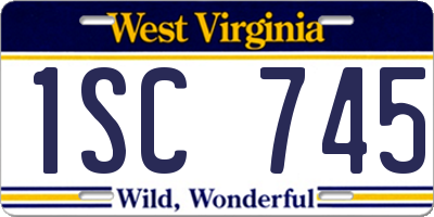WV license plate 1SC745