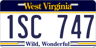 WV license plate 1SC747