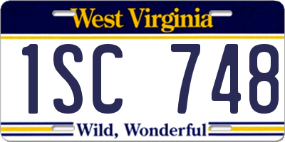 WV license plate 1SC748