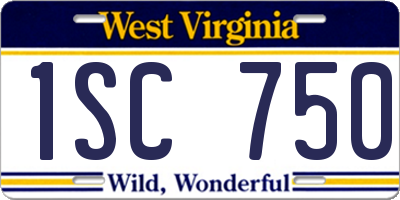 WV license plate 1SC750