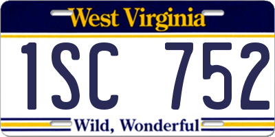WV license plate 1SC752