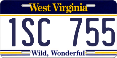 WV license plate 1SC755