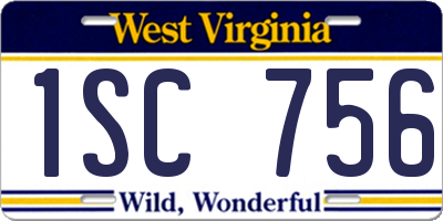 WV license plate 1SC756