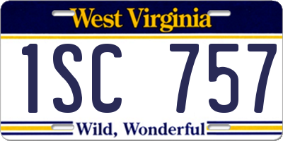 WV license plate 1SC757