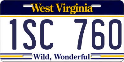 WV license plate 1SC760