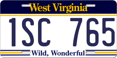 WV license plate 1SC765