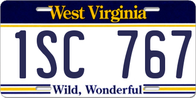 WV license plate 1SC767