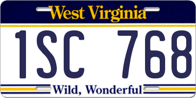 WV license plate 1SC768