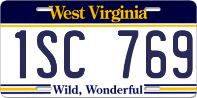 WV license plate 1SC769