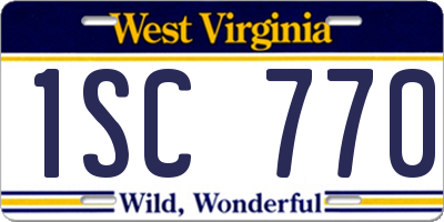 WV license plate 1SC770