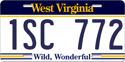 WV license plate 1SC772