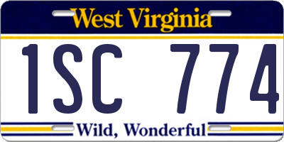 WV license plate 1SC774