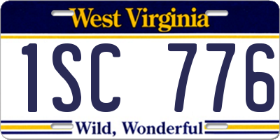 WV license plate 1SC776