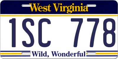 WV license plate 1SC778