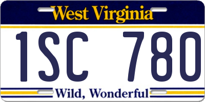 WV license plate 1SC780
