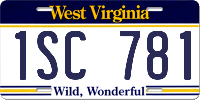 WV license plate 1SC781