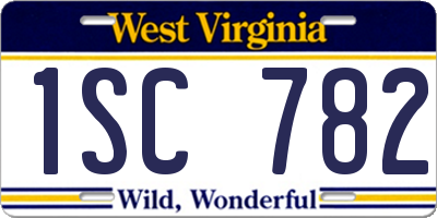 WV license plate 1SC782