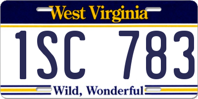 WV license plate 1SC783