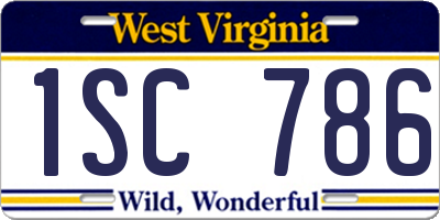 WV license plate 1SC786